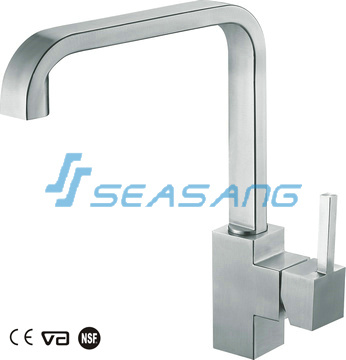Grifo de cocina montado en cubierta de acero inoxidable con aprobación de marca de agua