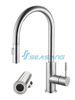 Grifo extraíble para fregadero de cocina de acero inoxidable con ducha con rociador
